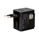 ReTrak - Universal Travel Adapter with USB - Black