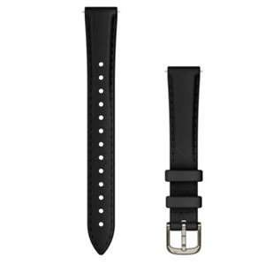 Garmin Lily 2 Bands (14 mm), Black Leather with Cream Gold Hardware