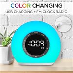 iHome iBT32W Bluetooth Color Changing Alarm FM Clock Radio with USB Charging