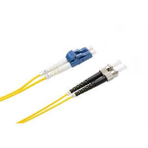 Optic.ca Fiber  Cable OS2 ST-LC/UPC, Single-mode, Duplex, 2mm yellow jacket, 7M.  Fiber, Senko Conn