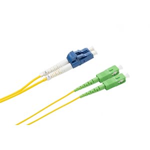 Optic.ca Fiber Patch Cable OS2 SC/APC-LC/UPC,Single-mode,Duplex, 2mm yellow jkt,1M. Senko Connectors