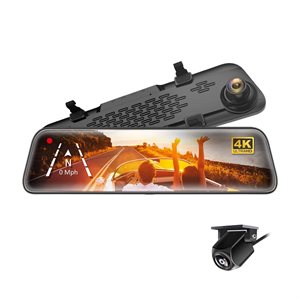myGEKOgear Oribit D400 11.8" Rearview Mirror 4K Dash Camera and Back Up Camera