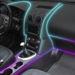 MONSTER SMART APP FIBER OPTIC WIRE BLUETOOTH SOUND-REACTIVE MULTI-COLOR CAR INTERIOR LIGHTING KIT