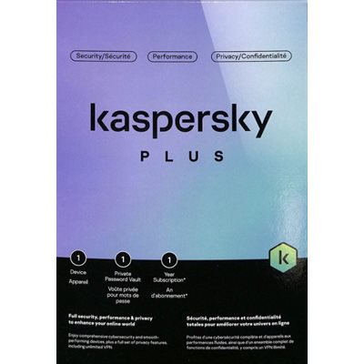 Kaspersky Plus 1U/1Y with Unlimited VPN BIL PC/Mac DVD