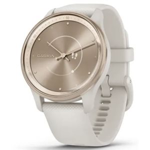 Garmin vivomove Trend, Peach Gold Stainless Steel Bezel with Ivory Case and Silicone Band