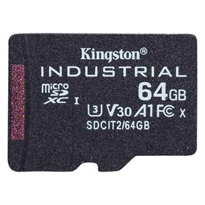 Kingston 64GB microSDXC Industrial C10 A1 pSLC Card Single Pack w/o Adapter