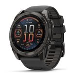 Garmin fenix 8 – 51 mm,AMOLED Sapphire,Carbon Gray DLC Titanium with Black/Pebble Gray Silicone Band