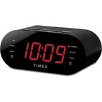 Timex T232B FM Dual Alarm Clock Radio with USB Charging - Black