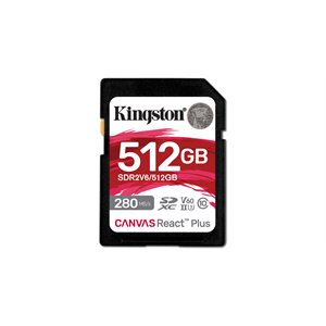 Kingston 512GB Canvas React Plus SDXC UHS-II 280R/100W U3/V60/4K