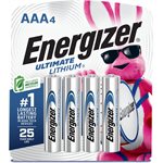 Energizer Ultimate Lithium AAA Batteries (4 Pack)