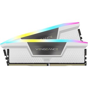 CORSAIR VENGEANCE RGB DDR5 64GB (2 x 32GB) DDR5 6000 CL30-36-36-76 1.40V Intel XMP & AMD EXPO - WHIT