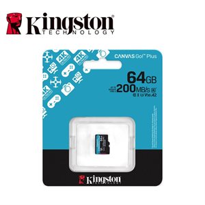 Kingston 256GB microSDXC Canvas Go Plus Gen4 200R A2 U3 Single Pack w/o ADP