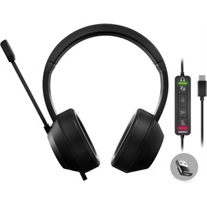 Adesso Xtream P7 AI Copilot Headset w/micreophone, Volume +/-, Mute answer/end call ( USB-C/USB-A)