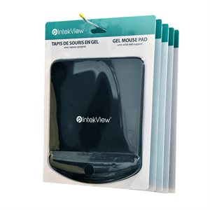 IntekView Rectangle Gel wrist Mouse pad Black 180g