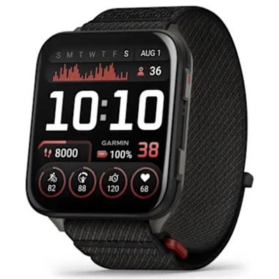 Garmin Venu X1 Black with Slate Titanium Caseback and Black ComfortFit Nylon Band
