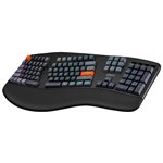 Adesso Wireless/Bluetooth/USB Multi OS 2X Large Print Illuminated Ergonomic Mechanical Keyboard