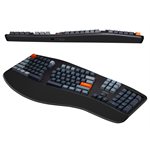 Adesso Wireless/Bluetooth/USB Multi OS 2X Large Print Illuminated Ergonomic Mechanical Keyboard