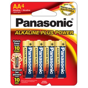 PANASONIC BATTERY AA X 4 ALKALINE PLUS