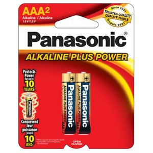 Paquet de piles AAA X2 Alkaline Plus de Panasonic