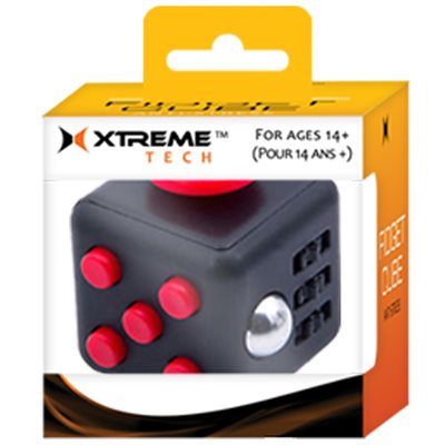 XTREME - Présentoir de Fidget Cube - 24 mcx - mix de 4 couleurs: rouge,  bleu, noir et jaune.