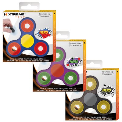 XTREME FIDGET SPINNER 24PC ASST. HERO PACK COLOR COMBOS (JOKER BATMAN SUPERMAN)