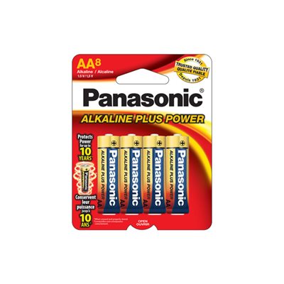 PANASONIC BATTERY AA X 8 ALKALINE PLUS