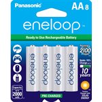 Panasonic Eneloop Pack of 8 AA 2100 Cycle Ni-MH Pre-Charged Rechargeable Batteries (