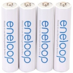 Panasonic Eneloop Pack of 4 AAA 2100 Cycle Ni-MH Pre-Charged Rechargeable Batteries White